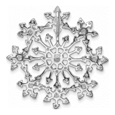 Sterling Silver CZ Snowflake Slide Pendant – view 5