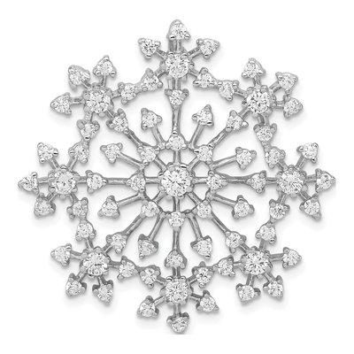 Sterling Silver CZ Snowflake Slide Pendant
