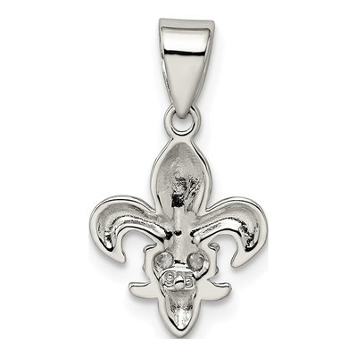 Sterling Silver CZ Fleur de Lis Pendant – view 5