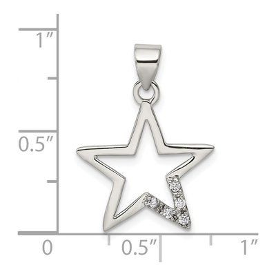 Sterling Silver CZ Star Pendant – view 4
