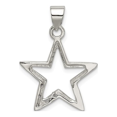 Sterling Silver CZ Star Pendant – view 5