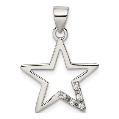 Sterling Silver CZ Star Pendant