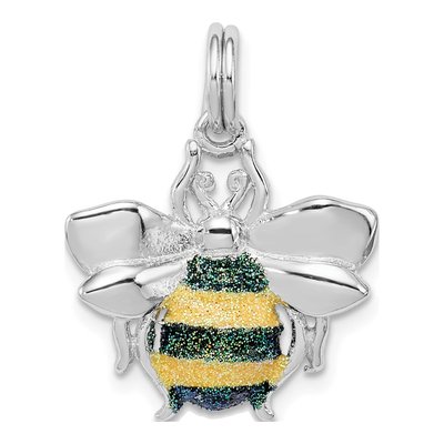 Sterling Silver Enamel Bee Charm