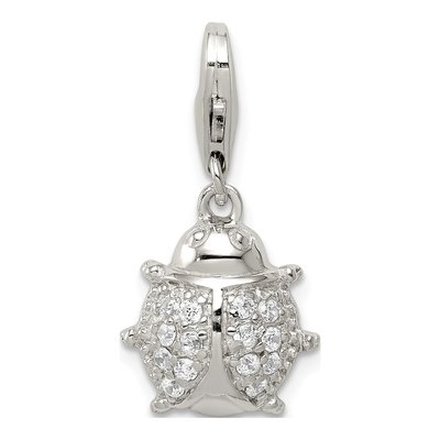 Sterling Silver CZ Bug Pendant
