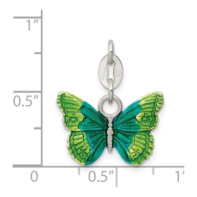 Sterling Silver Enamel Butterfly Pendant – view 4