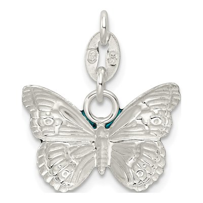 Sterling Silver Enamel Butterfly Pendant – view 5