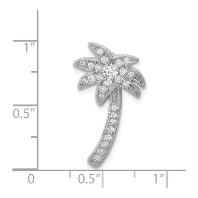 Sterling Silver CZ Palm Tree Slide Pendant – view 4