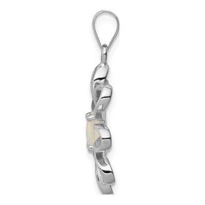 Sterling Silver Lab-Created Opal Daisy Charm – view 3