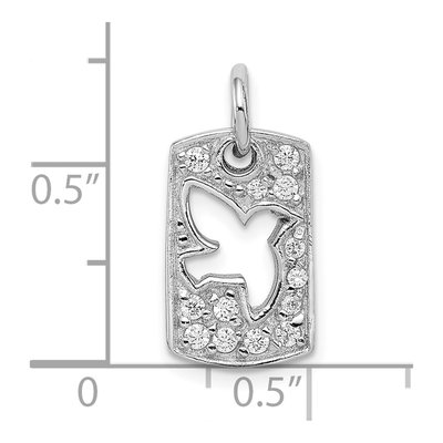 Sterling Silver CZ Peace Dove Pendant – view 4