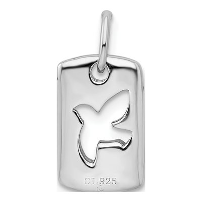 Sterling Silver CZ Peace Dove Pendant – view 5