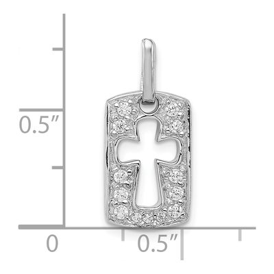 Sterling Silver CZ Open Cross Faith Charm – view 4