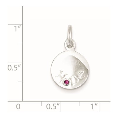 Sterling Silver CZ Hope Disc Charm – view 5