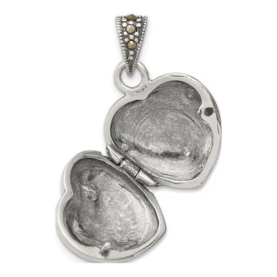 Sterling Silver Marcasite Heart Locket – view 5