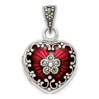 Sterling Silver Marcasite Heart Locket