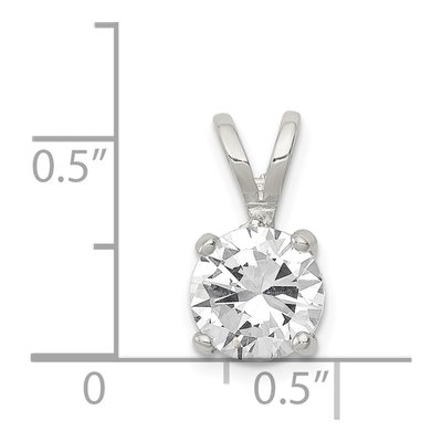 Sterling Silver CZ Round Pendant – view 4