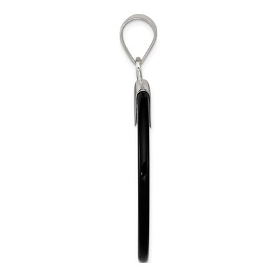 Sterling Silver Onyx Round Pendant – view 3