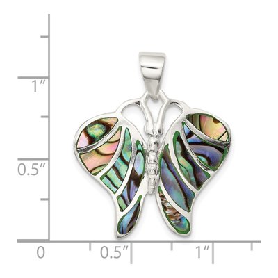 Sterling Silver Abalone Butterfly Pendant – view 4