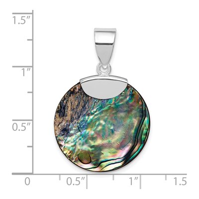 Sterling Silver Round Abalone Pendant – view 3