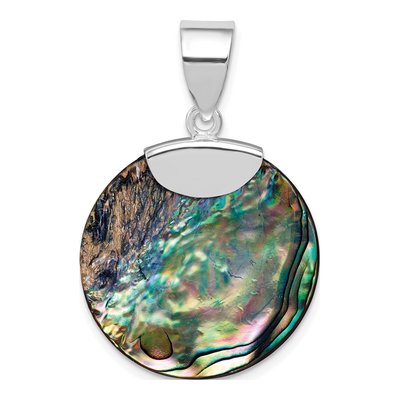 Sterling Silver Round Abalone Pendant