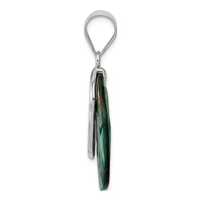 Sterling Silver Round Abalone Pendant – view 2