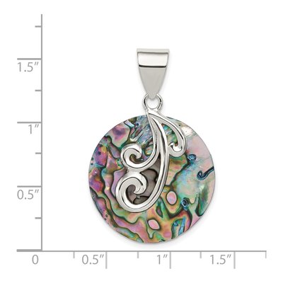 Sterling Silver Round Abalone Pendant – view 3