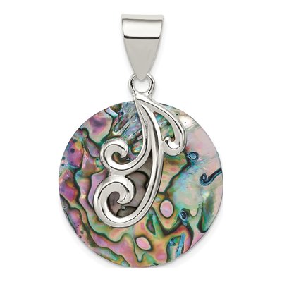 Sterling Silver Round Abalone Pendant