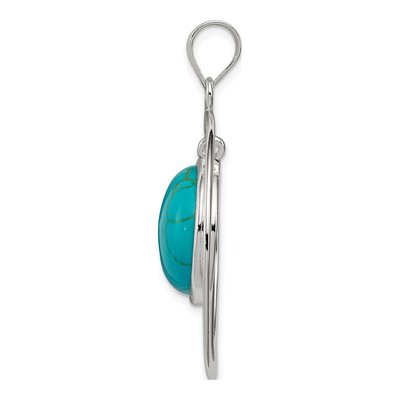 Sterling Silver Turquoise Circle Pendant – view 3