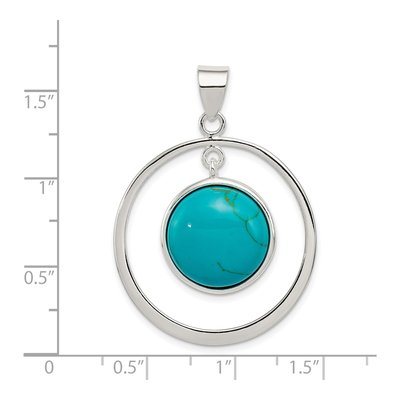 Sterling Silver Turquoise Circle Pendant – view 4