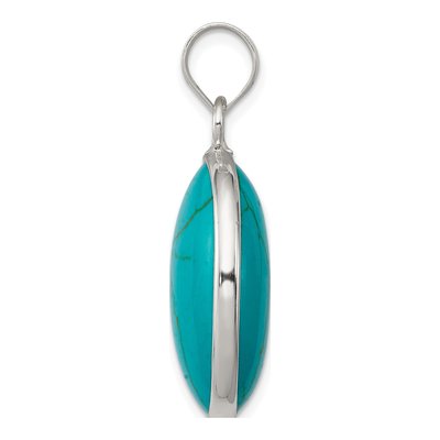 Sterling Silver Turquoise Oval Pendant – view 3