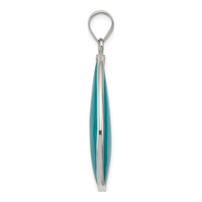 Sterling Silver Turquoise Teardrop Pendant – view 3