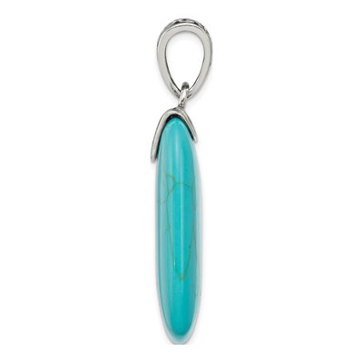 Sterling Silver Turquoise Antiqued Pendant – view 3