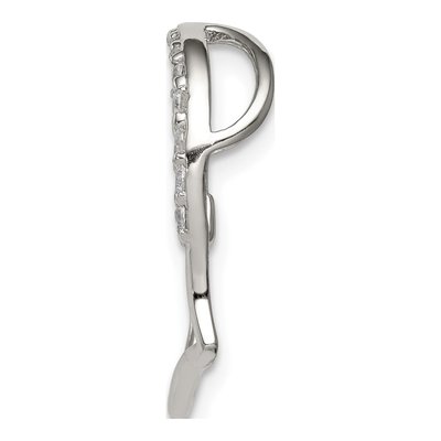 Sterling Silver CZ Heart Pendant – view 3