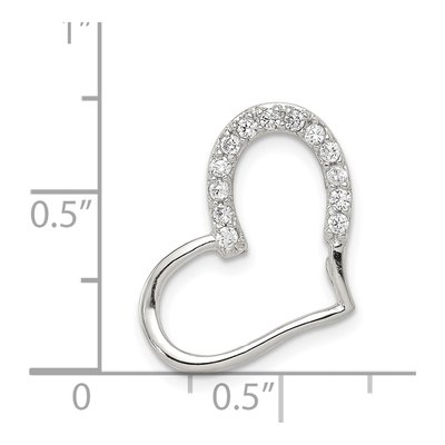 Sterling Silver CZ Heart Pendant – view 4