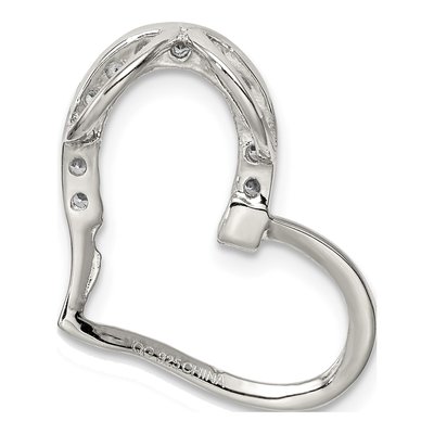 Sterling Silver CZ Heart Pendant – view 5