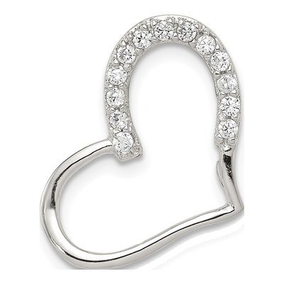 Sterling Silver CZ Heart Pendant