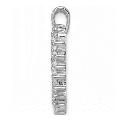 Sterling Silver CZ Heart Pendant – view 3