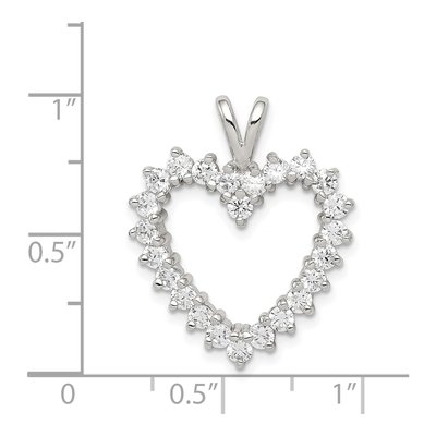 Sterling Silver CZ Heart Pendant – view 4
