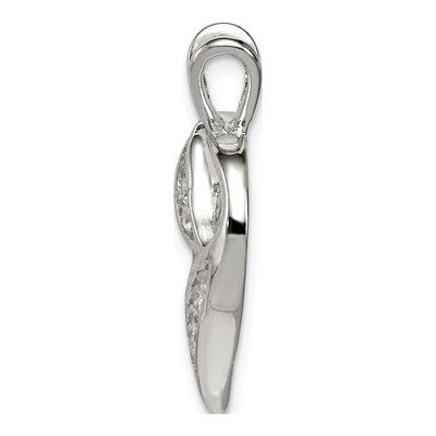 Sterling Silver CZ Heart Pendant – view 3