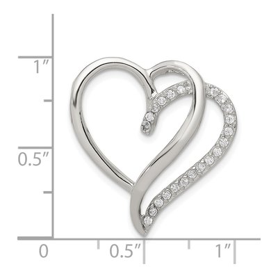 Sterling Silver CZ Heart Pendant – view 4