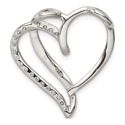 Sterling Silver CZ Heart Pendant – view 5