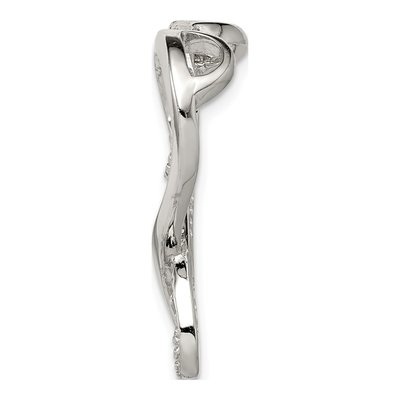 Sterling Silver CZ Heart Slide Pendant – view 3
