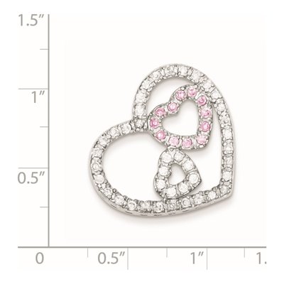 Sterling Silver CZ Heart Pendant – view 2