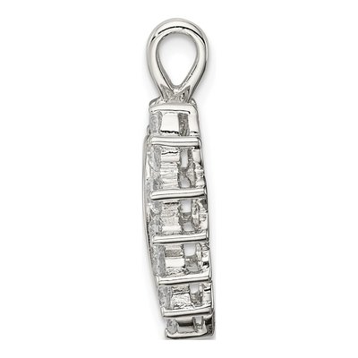 Sterling Silver CZ Heart Pendant – view 3