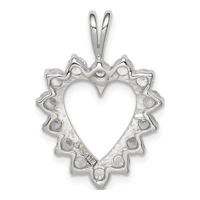 Sterling Silver CZ Heart Pendant – view 4
