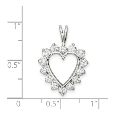 Sterling Silver CZ Heart Pendant – view 5
