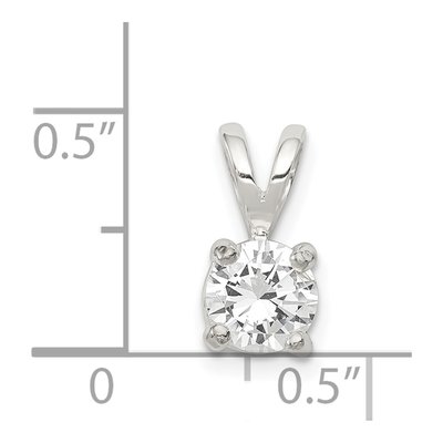 Sterling Silver CZ Round Pendant – view 4