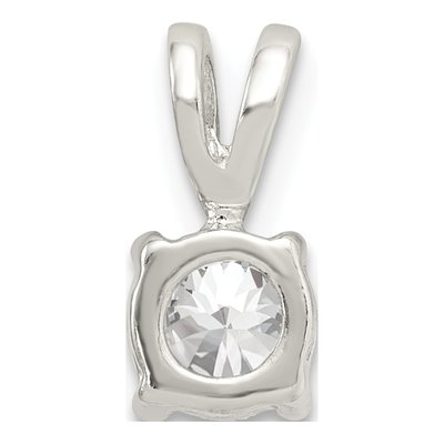 Sterling Silver CZ Round Pendant – view 5