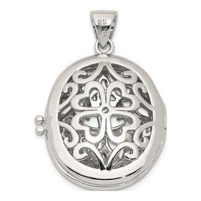 Sterling Silver CZ Filigree Oval Locket – view 5