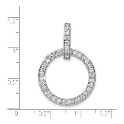 Sterling Silver CZ Circle Pendant – view 4