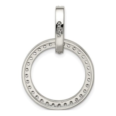 Sterling Silver CZ Circle Pendant – view 5